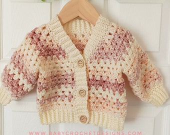 Love my Granny Cardigan Crochet Pattern Sizes 0-3 months to 10 years PDF Digital Download