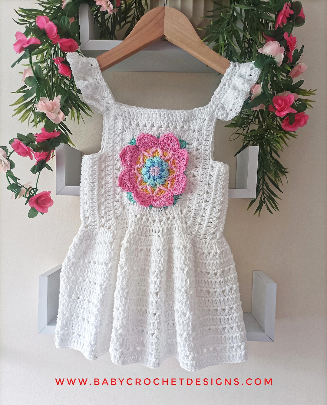 Lily Flower Dress Crochet Pattern Sizes 0-3 Months to 10 Years PDF