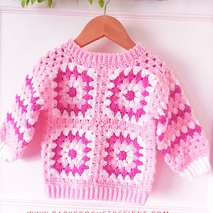 Squarey Sweater Crochet Pattern Sizes 0-3 Months to 10 Years PDF Digital Download