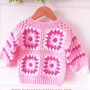 Squarey Sweater Crochet Pattern Sizes 0-3 Months to 10 Years PDF Digital Download