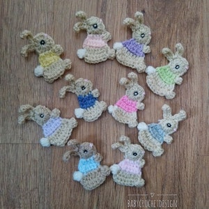 Bunny Applique Crochet Pattern in 3 sizes Digital Download PDF image 6