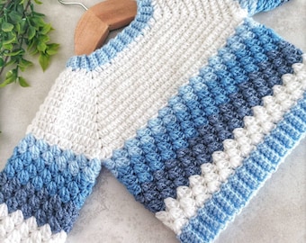 Sweet Pea Sweater Crochet Pattern sizes 0-3 months to 10 years PDF Digital Download