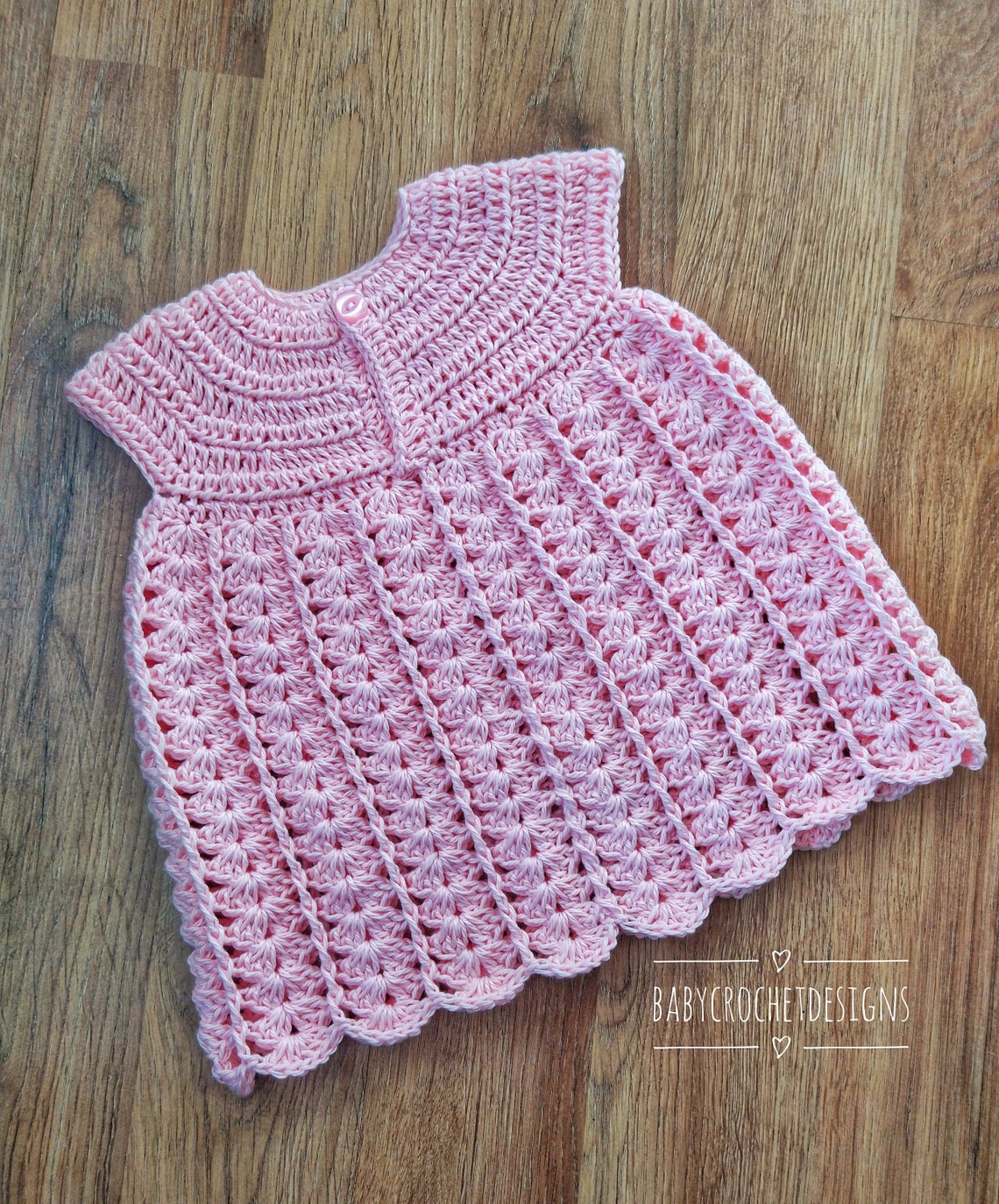 Shell Dress Crochet Pattern in sizes Newborn 0-3 3-6 6-12 | Etsy