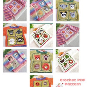 Child's Pick and Mix Sweater Crochet Pattern Christmas Halloween PDF Digital Download