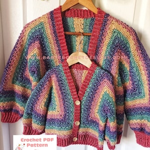 Aurora Hexagon Cardigan Taglie da Bambino ad Adulto Donna Modello all&#39;uncinetto per donna PDF Download digitale