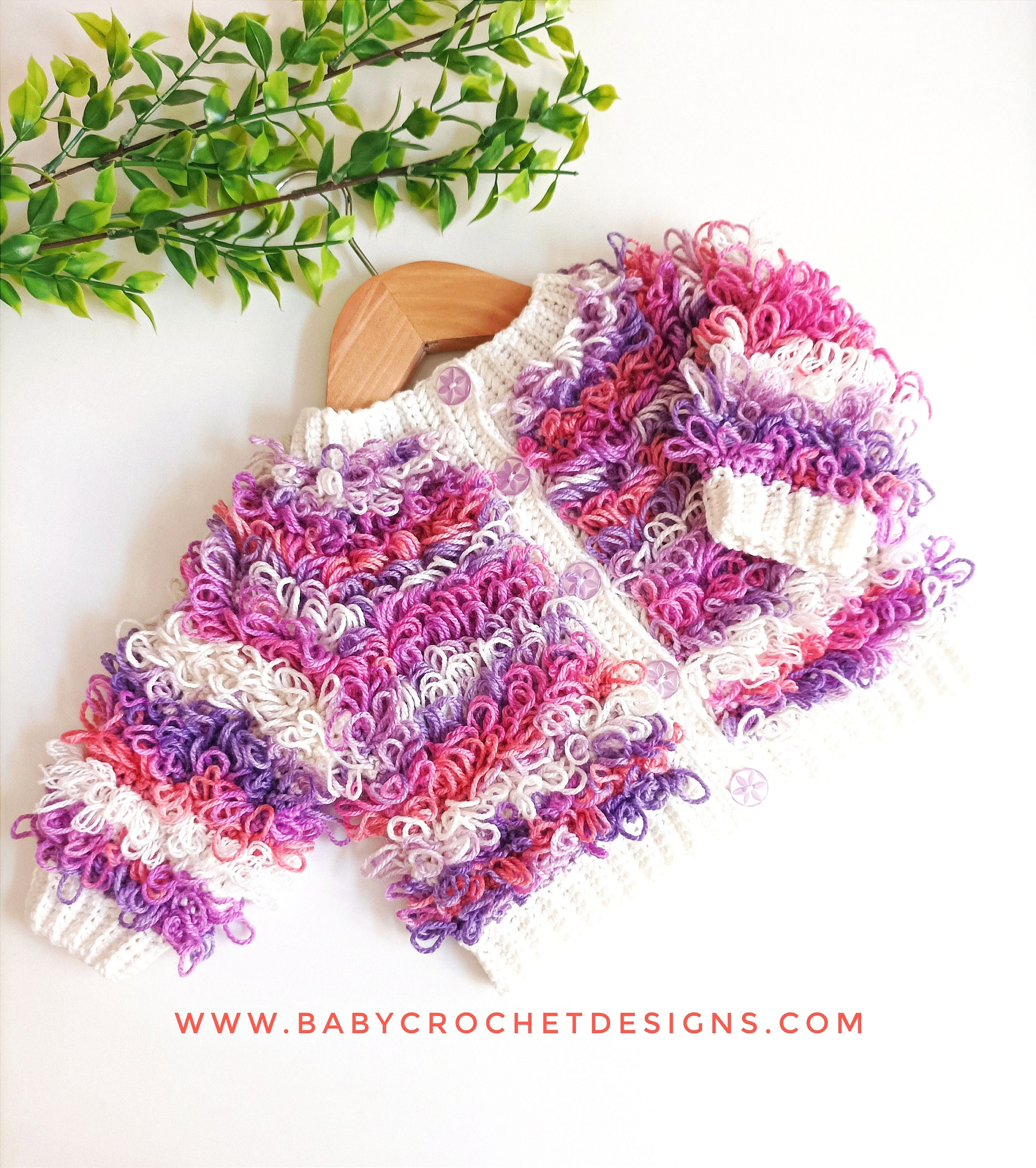 Loopy Cardigan Lots of Loops Jacket Crochet Pattern Sizes Preemie to 10 ...