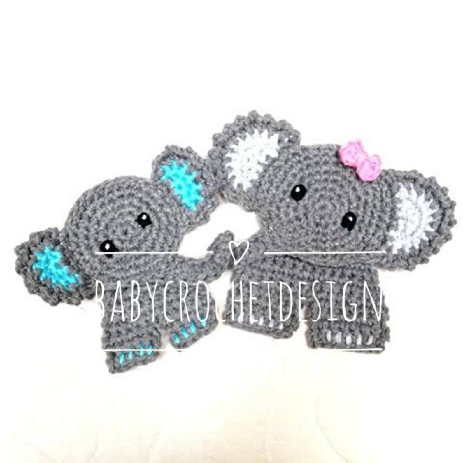Crochet Elephant Applique Pattern Digital Download PDF Etsy