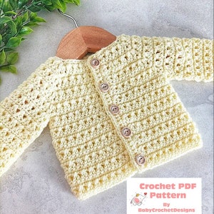Criss Cross Cardigan Crochet Pattern Sizes preemie to 10 Years Digital Download PDF