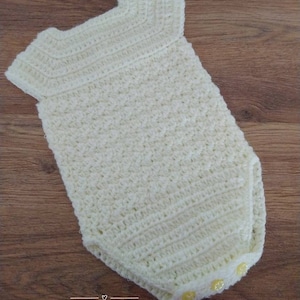 Milan Baby Romper Crochet Pattern in sizes Preemie, Newborn, 0-3, 3-6 and 6-12 Months Digital Download PDF image 9