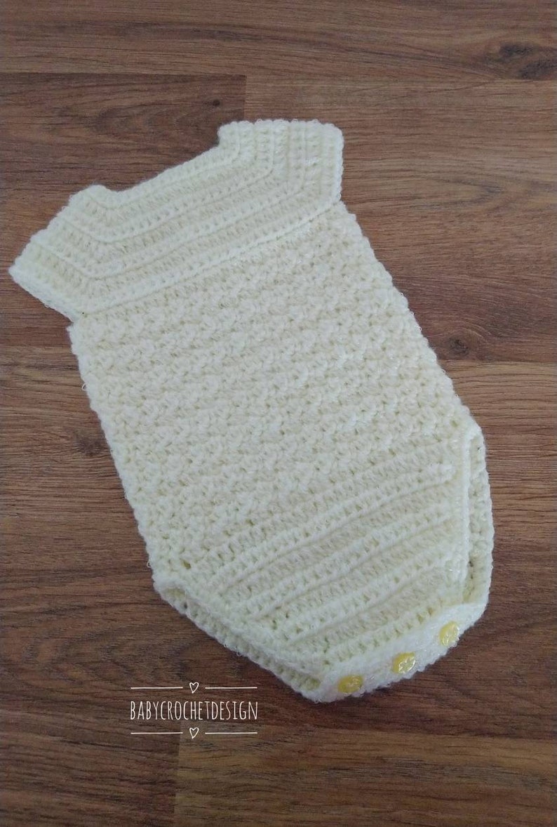 Milan Baby Romper Crochet Pattern in sizes Preemie, Newborn, 0-3, 3-6 and 6-12 Months Digital Download PDF image 9