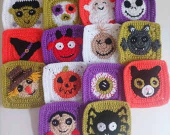 Spooky Granny Squares Crochet Pattern PDF Digital Download