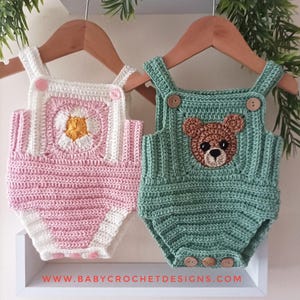 Pick and Mix Playsuit Crochet Pattern sizes Newborn to 4 Years PDF Digital download