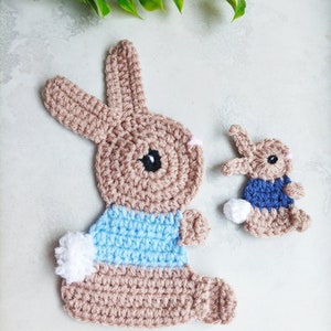 Bunny Applique Crochet Pattern in 3 sizes Digital Download PDF image 4