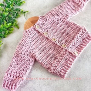 Ayla Cardigan Crochet Pattern Sizes Preemie to 10 years Digtal Download PDF image 2