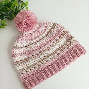 Cosy Cottage Beanie Crochet Pattern Sizes Preemie to Large Adult PDF Digital Download