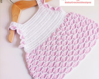 Pretty Petals Dress Crochet Pattern Sizes Preemie to 10 Years PDF Digital Download