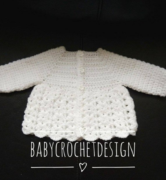 Baby Shell Cardigan Crochet Pattern Sizes Preemie Newborn Etsy Uk