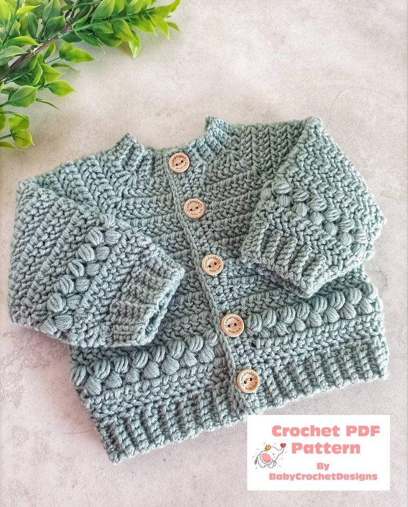 Ayla Cardigan Crochet Pattern Sizes Preemie to 10 years Digtal Download PDF image 1