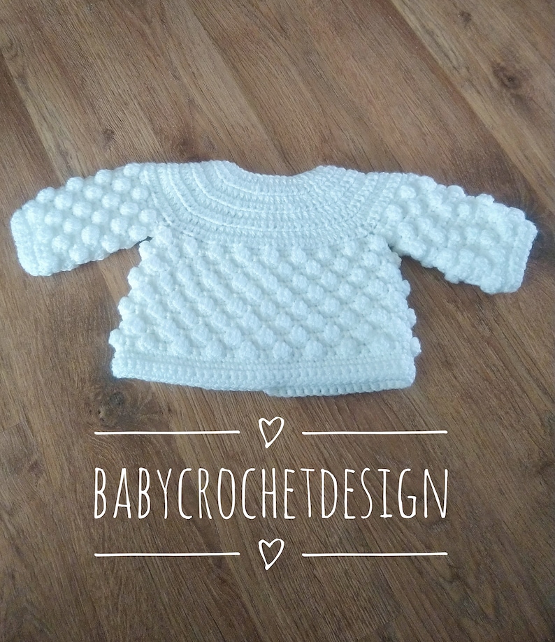 Bobbles Baby Jacket Crochet Pattern in sizes Newborn 03 Etsy