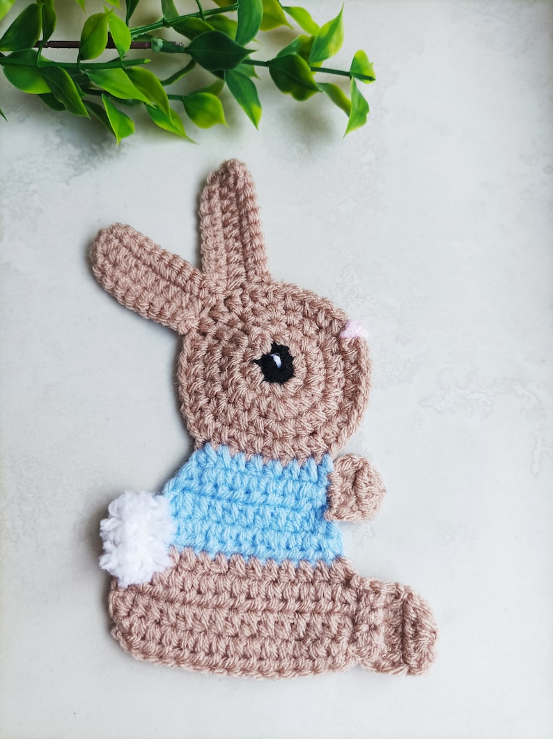 Bunny Applique Crochet Pattern in 3 sizes Digital Download PDF image 5