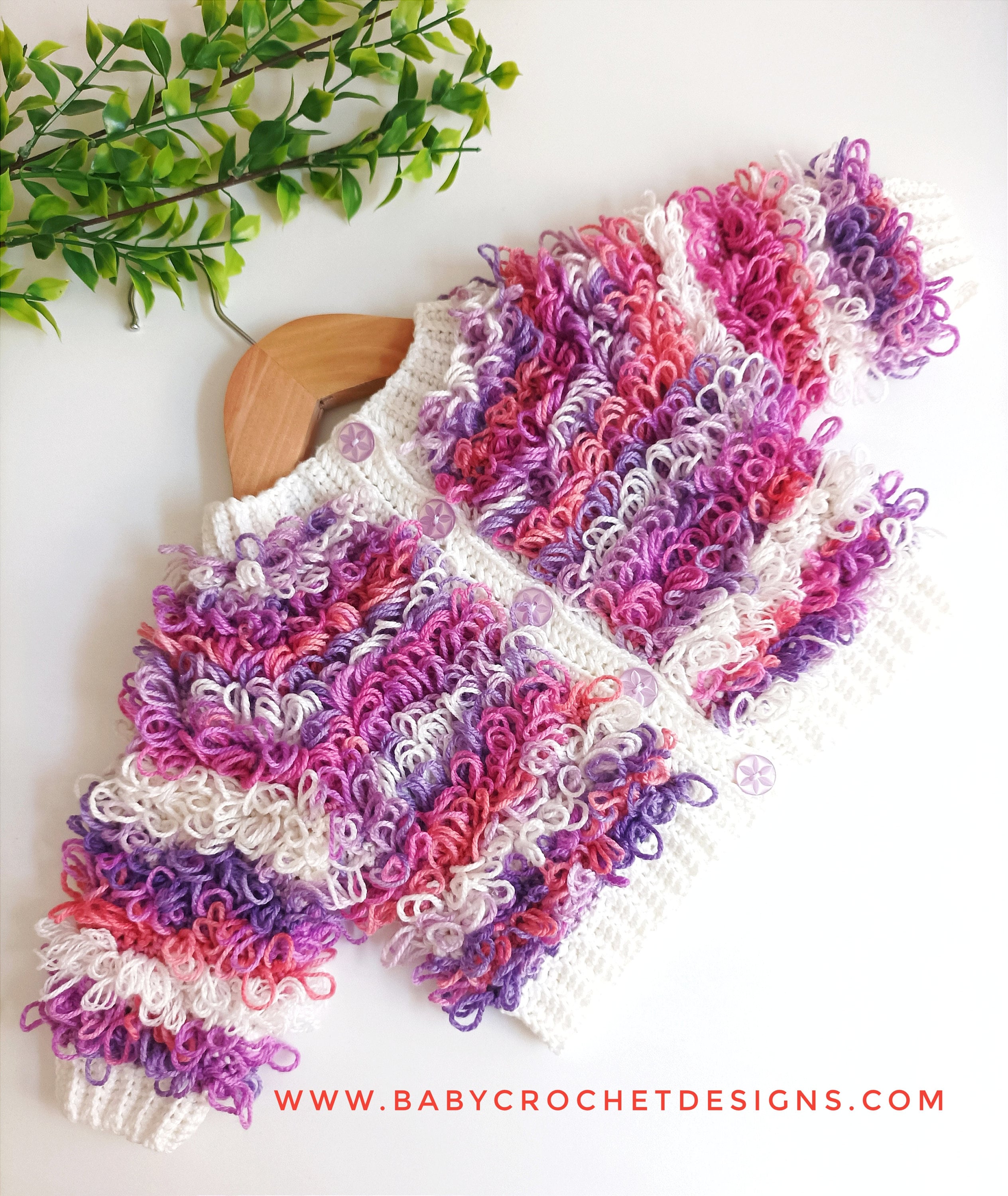 Loopy Cardigan Lots of Loops Jacket Crochet Pattern Sizes Preemie to 10 ...