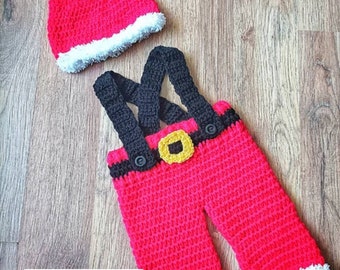 Baby Santa Set Crochet Pattern for Santa Pants and Hat PDF Digital Download