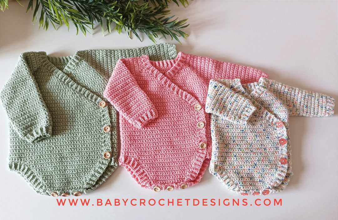 Little Wrap Romper Crochet Pattern Sizes Preemie to 12 Months PDF Digital Download