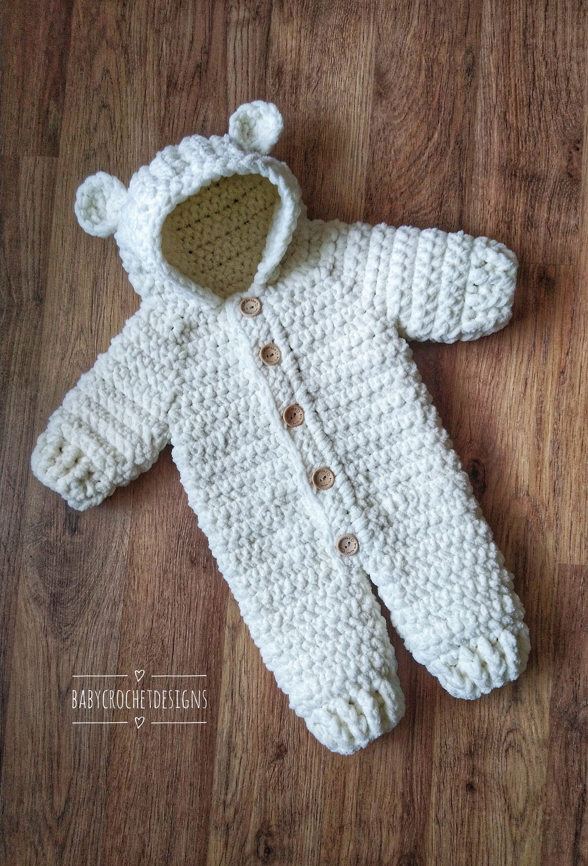 Snowbear Baby Onsie Crochet Pattern Sizes Newborn to 2 years Etsy