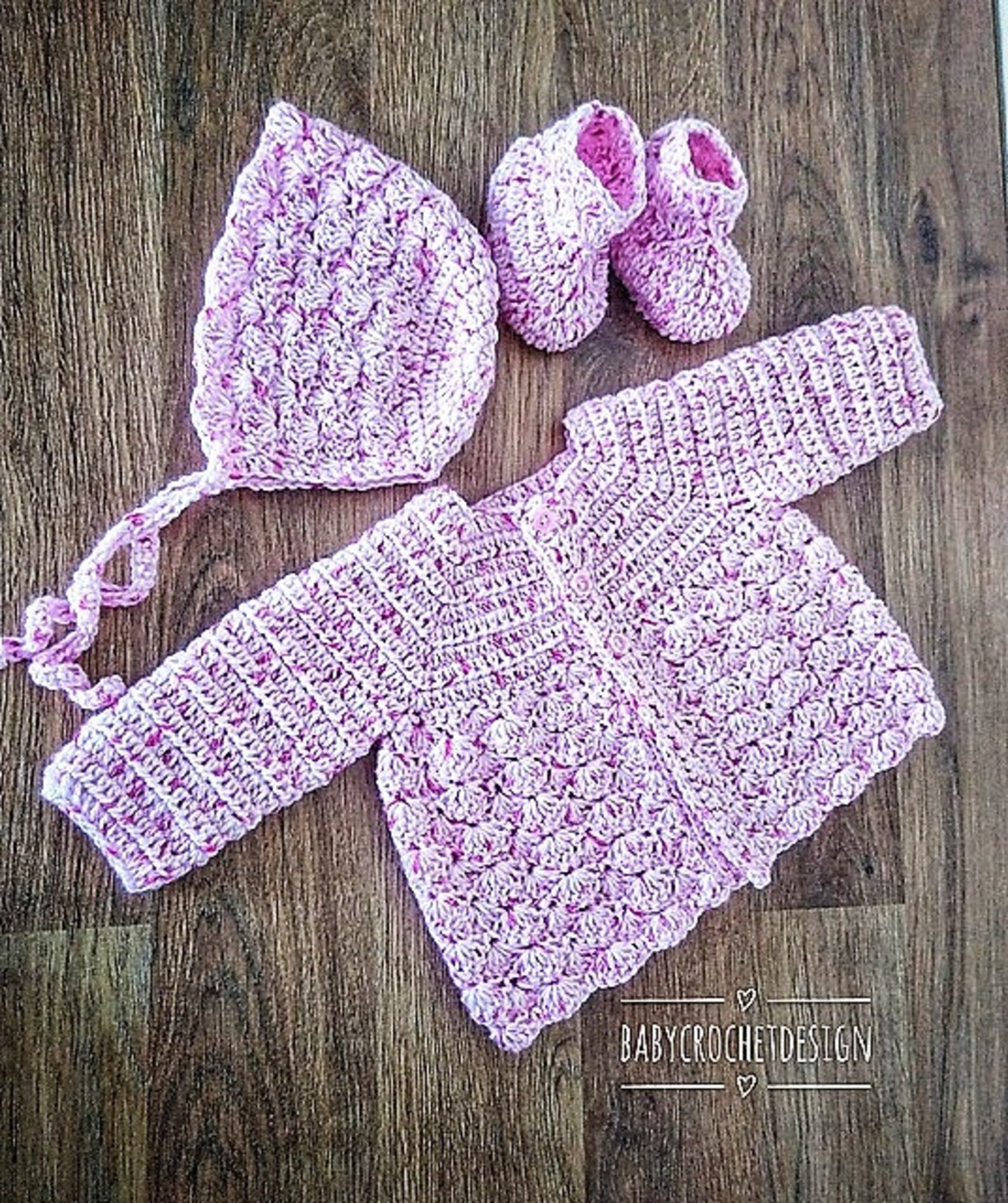 Crochet Pattern for Baby Seashell Cardigan Bonnet and Boots Etsy Free crochet patterns for baby bonnets lisaauch