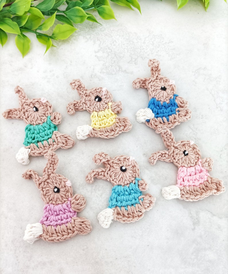 Bunny Applique Crochet Pattern in 3 sizes Digital Download PDF image 2