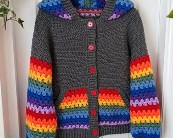 Ladies Granny Splash Hoodie Crochet Pattern Digital Download PDF