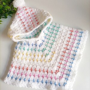 Rainbow Drops Poncho Crochet Pattern Sizes Newborn to Large Adult PDF ...