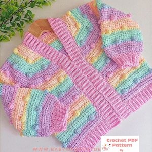 Child Skyler Cardigan Crochet Pattern PDF Digital download sizes Preemie to 10 years