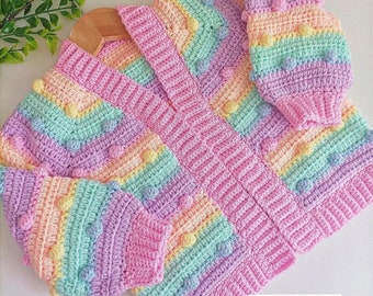 Child Skyler Cardigan Crochet Pattern PDF Digital download sizes Preemie to 10 years