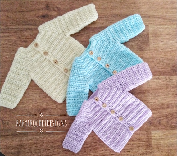 Cozy Baby Cardigan Crochet Pattern Preemie 4 6 Lb Newborn 0 3 3