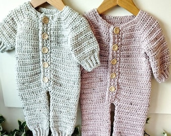 Snug as a Bug Romper Suit Crochet Pattern Sizes Preemie to Years