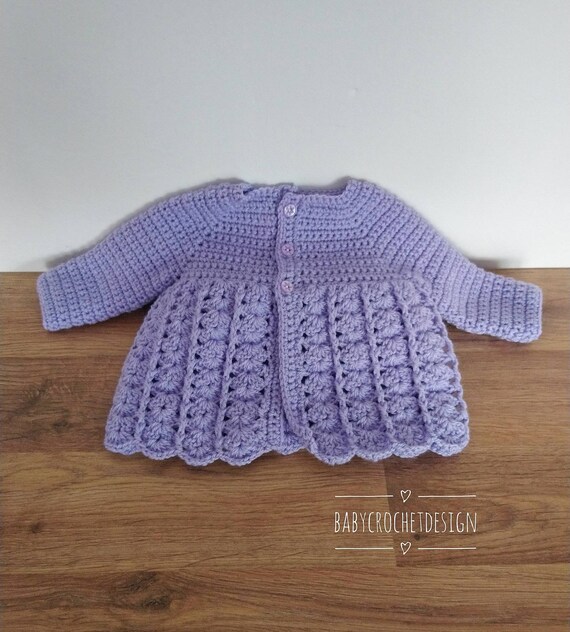 Baby Shell Cardigan Crochet Pattern Sizes Preemie Newborn Etsy Uk