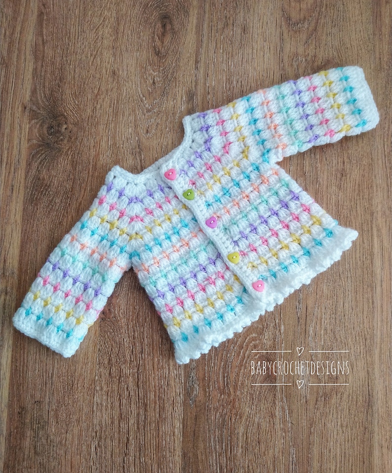 Rainbow Drops Crochet Cardigan Pattern Sizes Newborn to 4 - Etsy