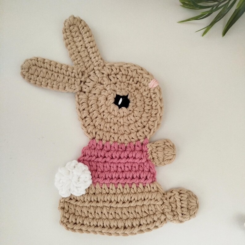 Bunny Applique Crochet Pattern in 3 sizes Digital Download PDF image 10