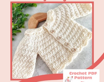 Harmony Cardigan Crochet Pattern Sizes Preemie to 6 Years PDF Download