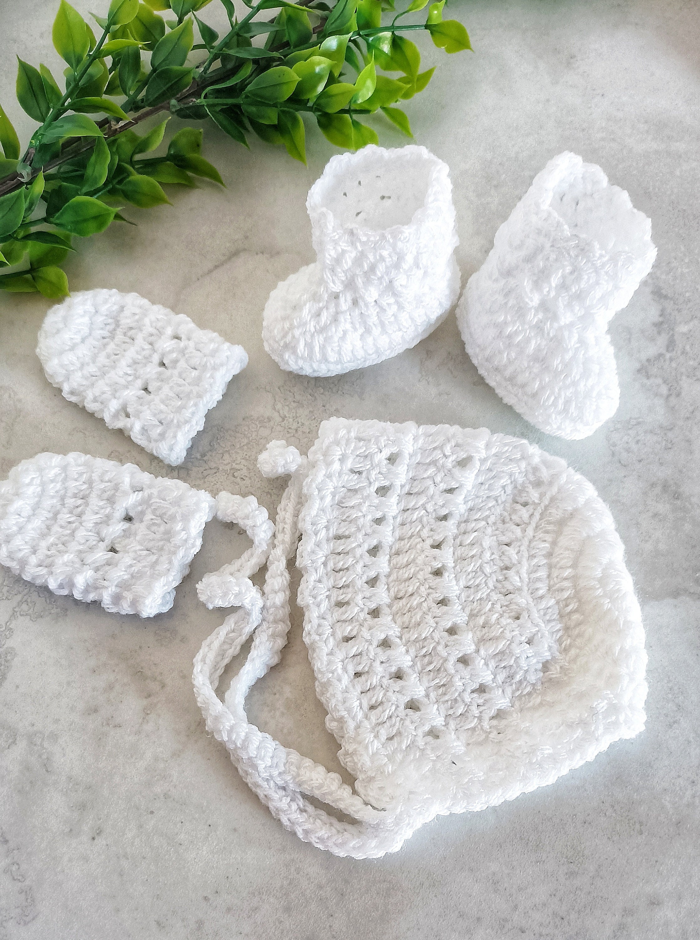 Elegant Baby Bonnet Set Crochet Pattern PDF Digital Download - Etsy