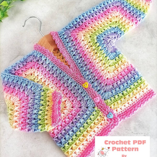 Criss Cross Hexi Cardi Crochet Pattern PDF Digital Download