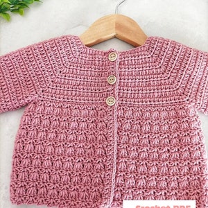 Primrose Strickjacke Häkelanleitung in den Größen Preemie bis 10 Jahre Digitaler Download PDF