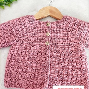 Primrose Cardigan Crochet Pattern in sizes Preemie to 4 Years Digital PDF Download