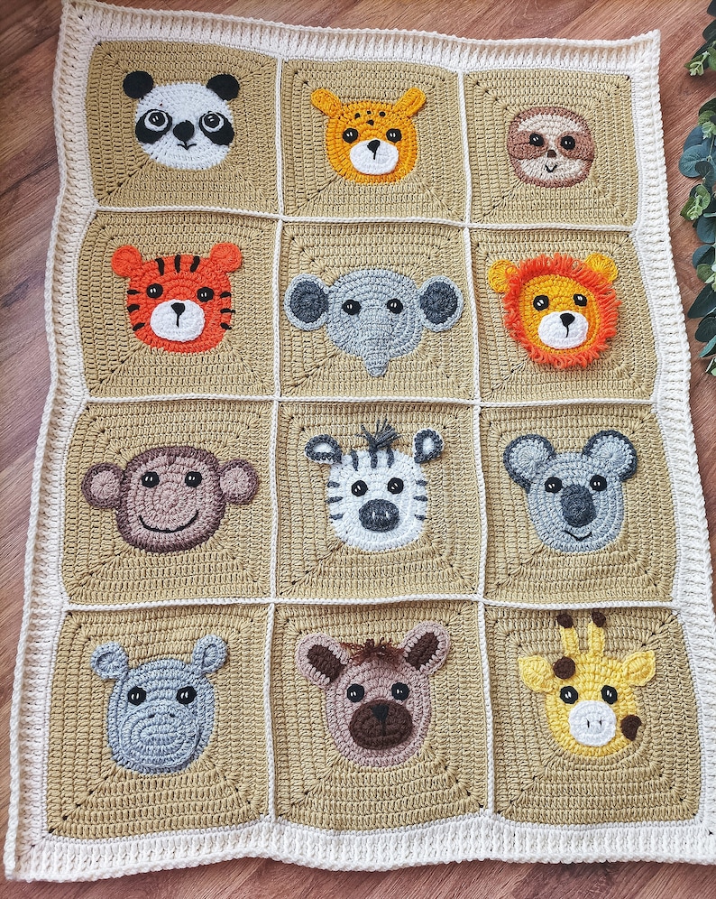 Jungle Baby Blanket Crochet Pattern Digital Download PDF Etsy