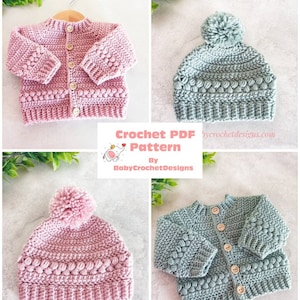 Ayla Cardigan and Beanie Set of 2 Crochet Patterns PDF Digital Downloads