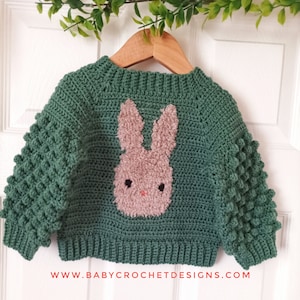 Bunny Jumper Crochet Pattern Sizes 0-3 months to 10 Years PDF Digital Download