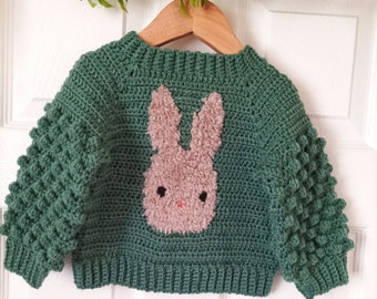Bunny Jumper Crochet Pattern Sizes 0-3 months to 10 Years PDF Digital Download