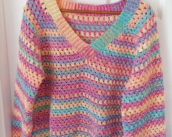 Adult Love My Granny Ladies  Woman&#39;s Pullover Sizes XS to 2XL Crochet Pattern PDF Digital Download