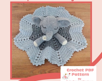 Elephant Star Lovey Comfort Security Blanket Crochet Pattern Digital Download PDF